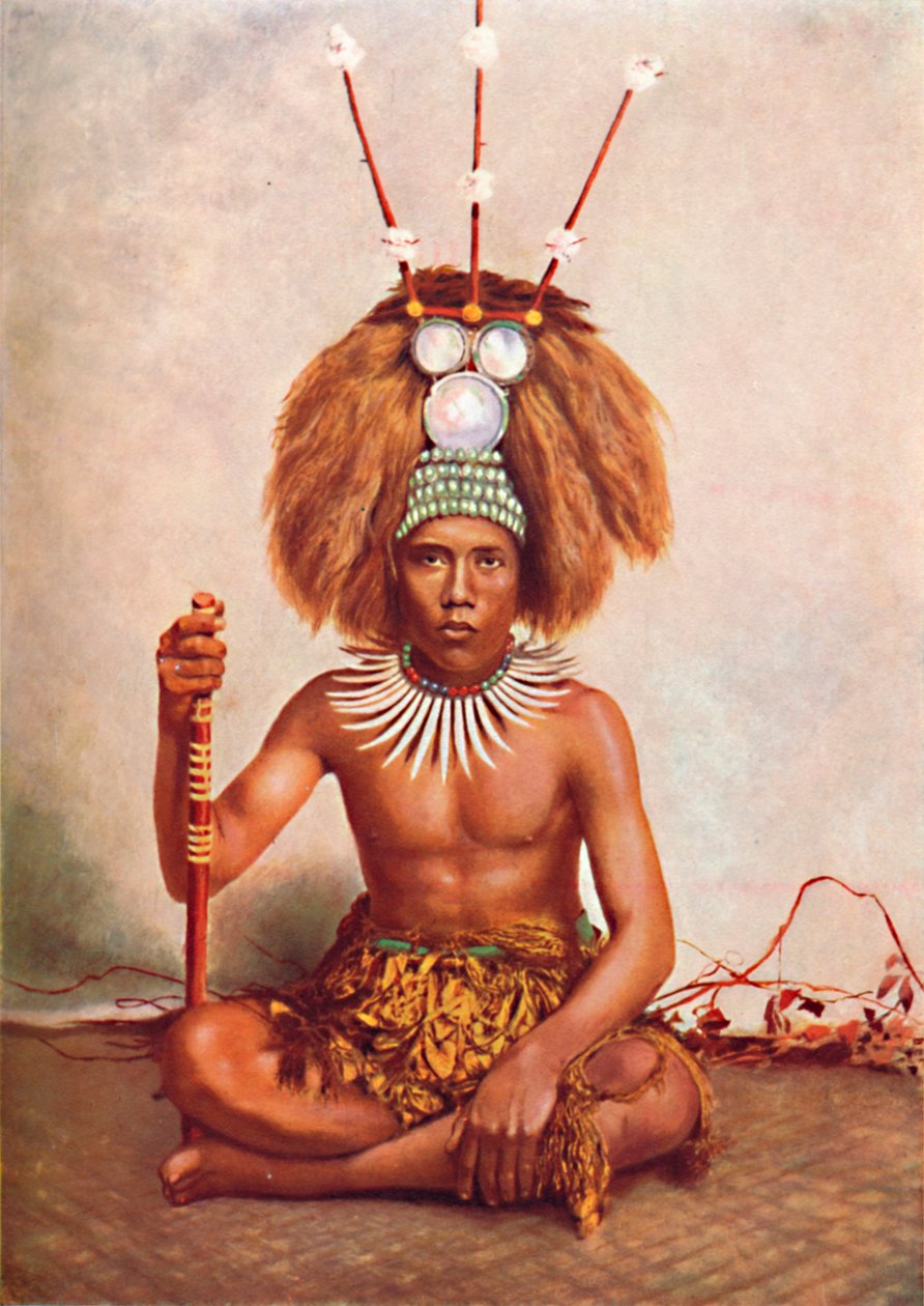 En samoansk høvding i full seremoniell drakt, 1902 av Thomas Andrew