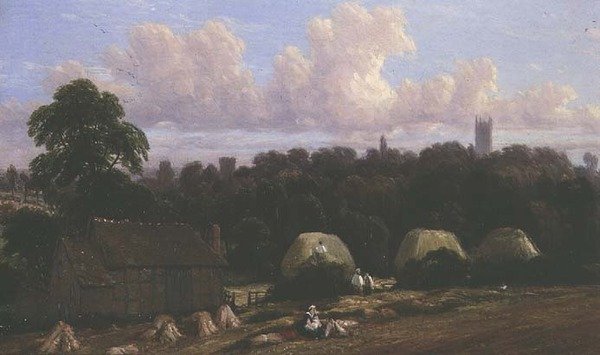 Innhøstingsscene av Thomas Baker