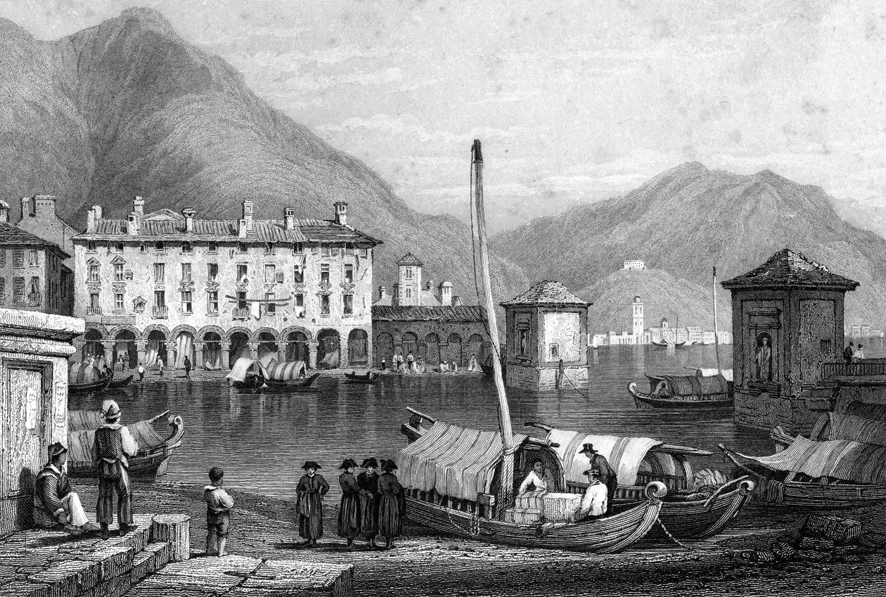 Como og Comosjøen, Lombardia, Italia, 1800-tallet. av Thomas Barber