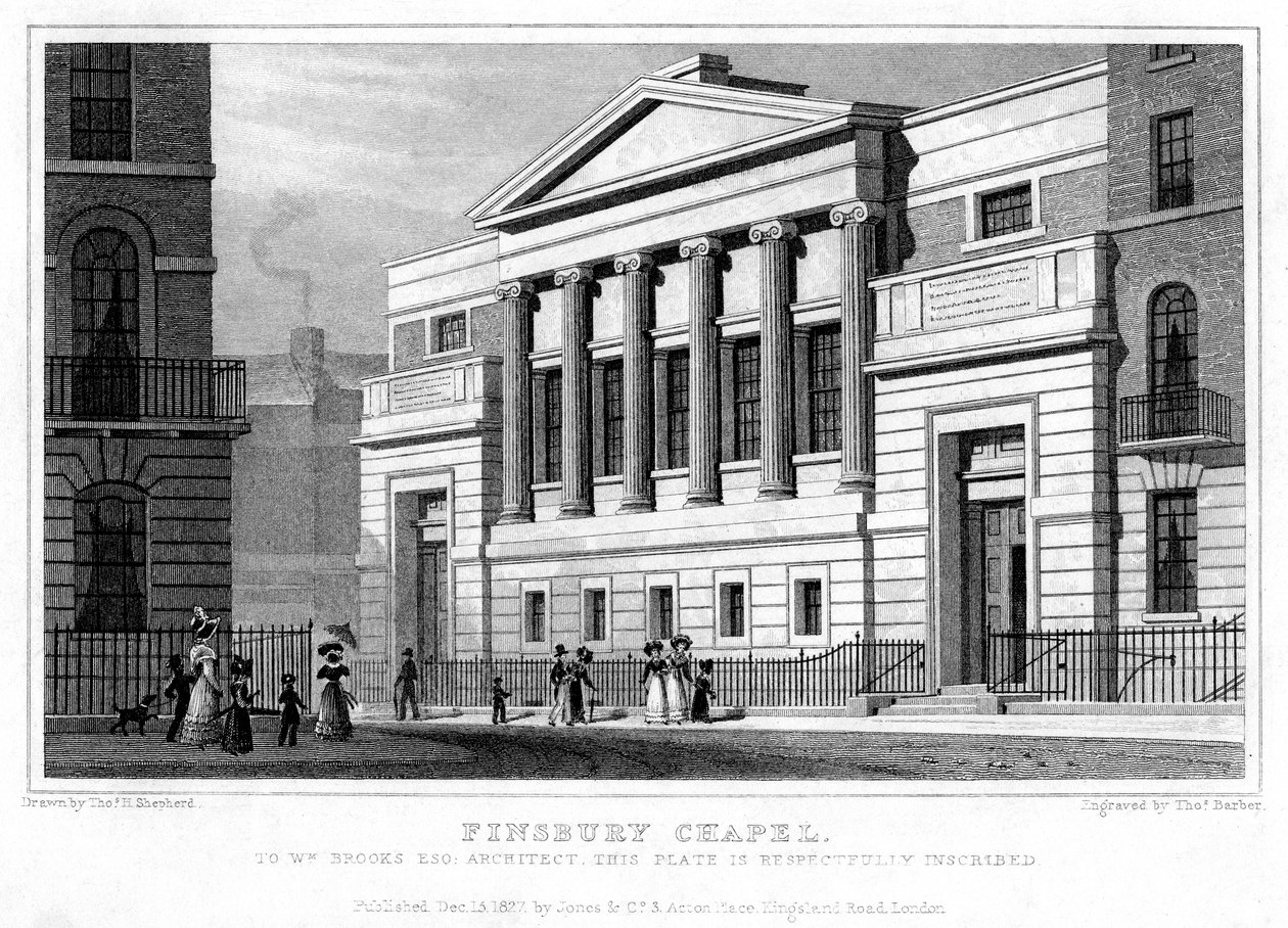 Finsbury Chapel, Islington, London, 1827. av Thomas Barber