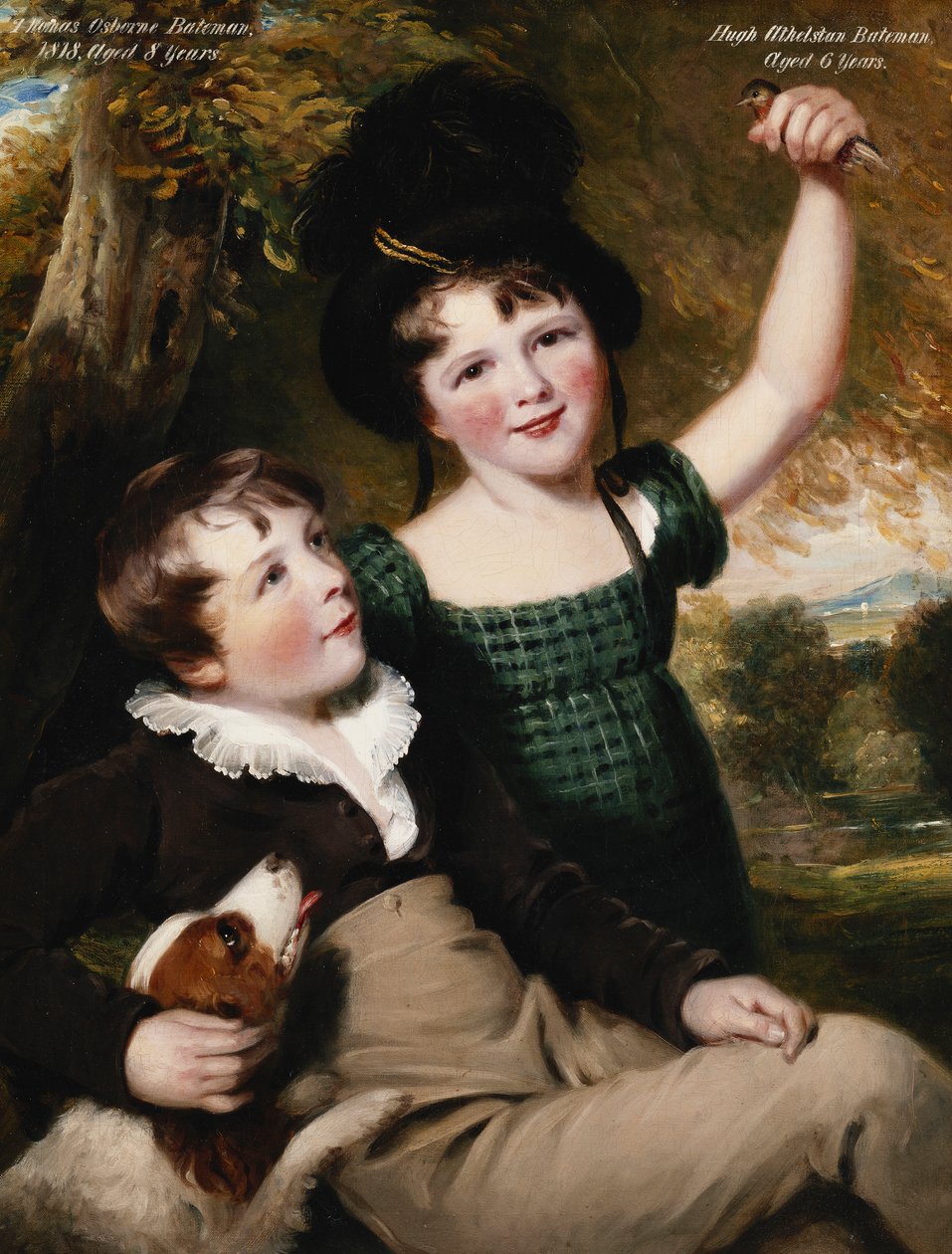 Portrett av Thomas Osborne Bateman, 8 år gammel, med sin bror, Hugh Athelstan, 6 år gammel, 1818 av Thomas Barber