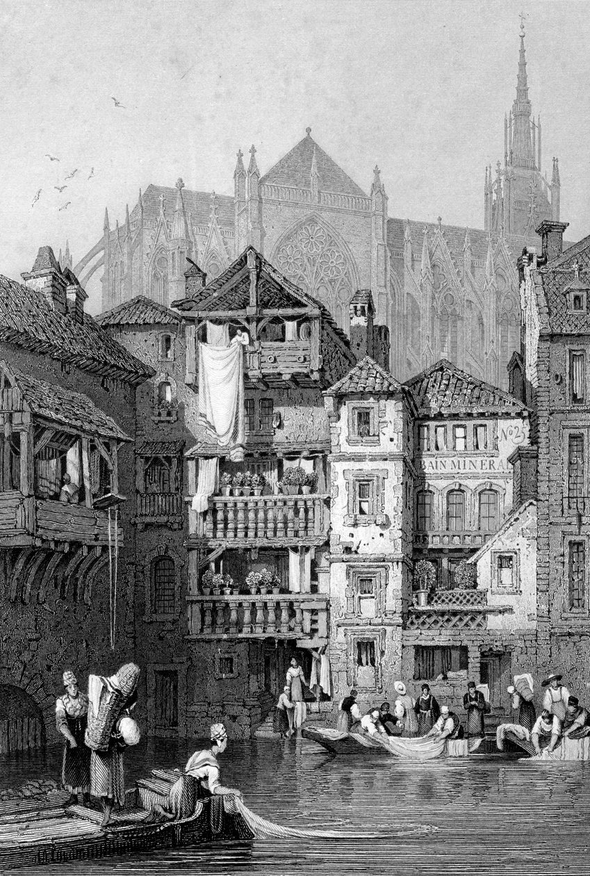 Utsikt i Metz, Nord-Frankrike, 1800-tallet av Thomas Barber