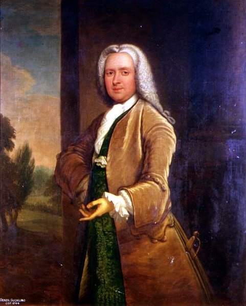 Portrett av Denzil Suckling (d.1744) (olje) av Thomas Bardwell