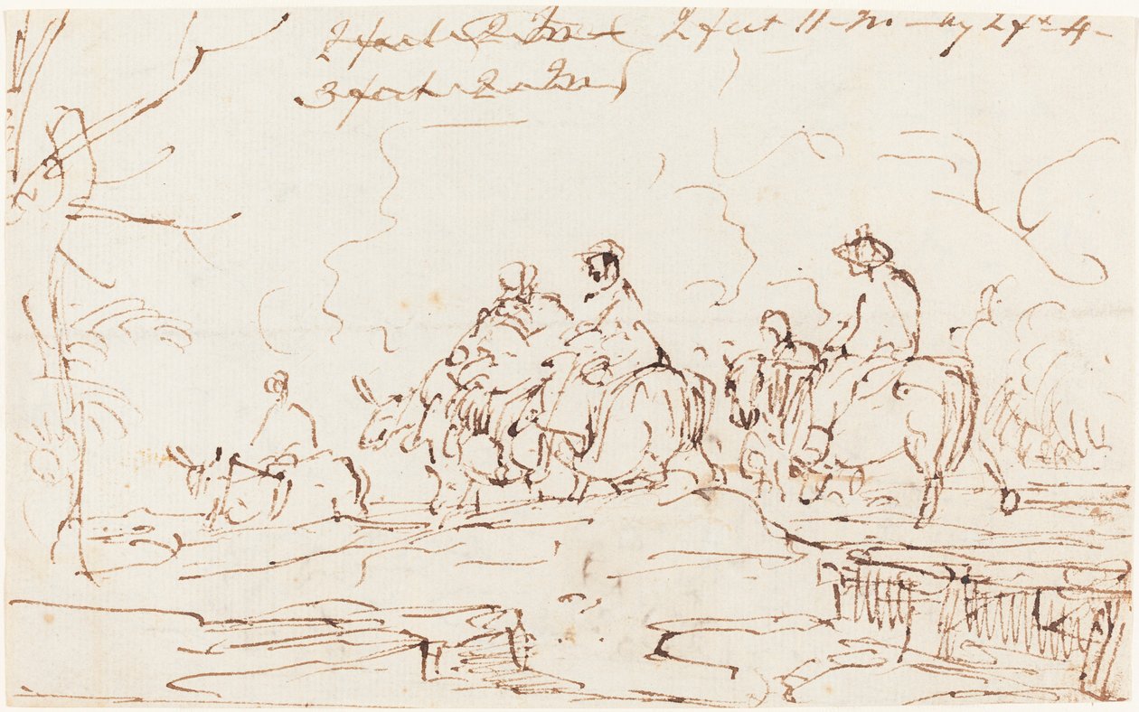 Figurer i et landskap [recto] av Thomas Barker