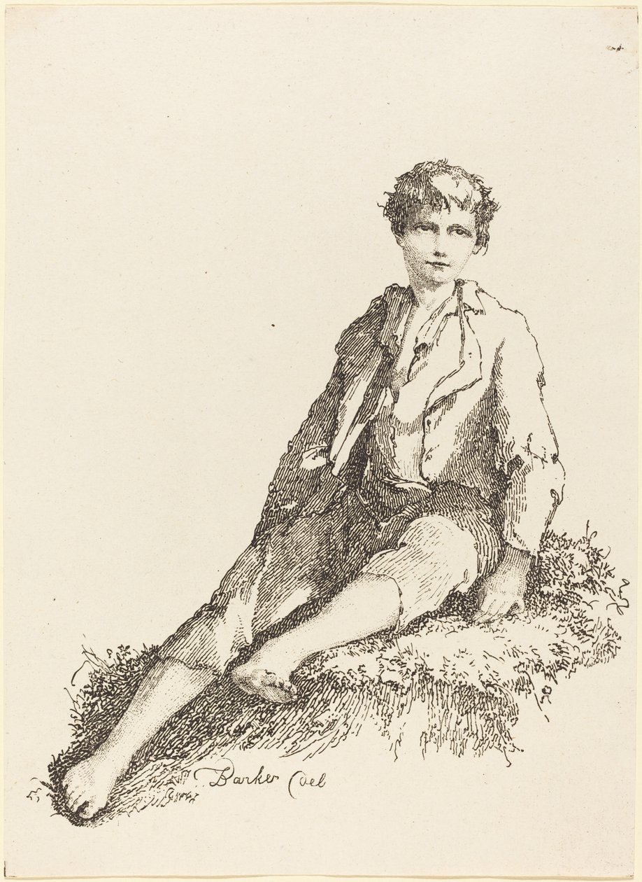 Ung gutt sittende, 1803. av Thomas Barker