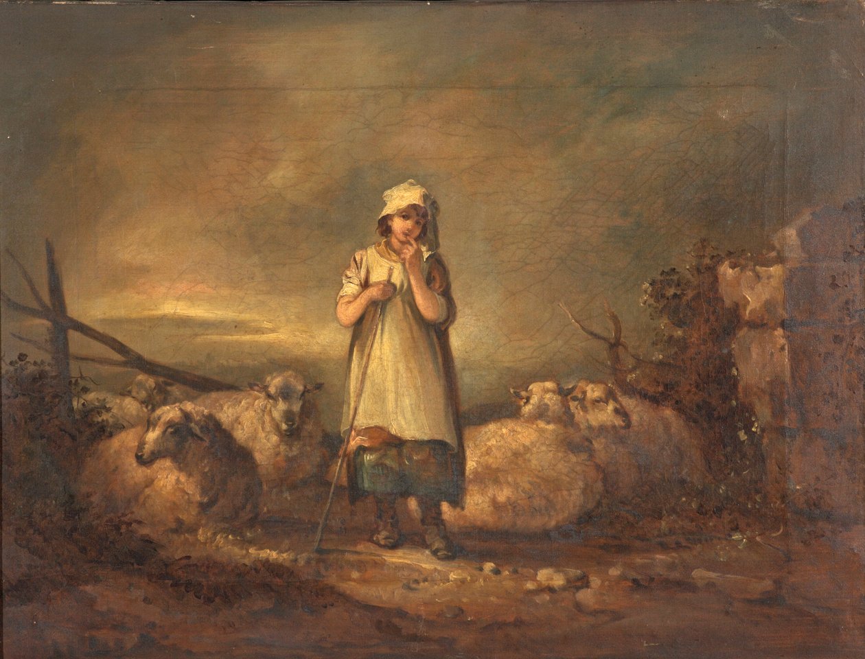 Gloucestershire jente holder sauer av Thomas Barker of Bath