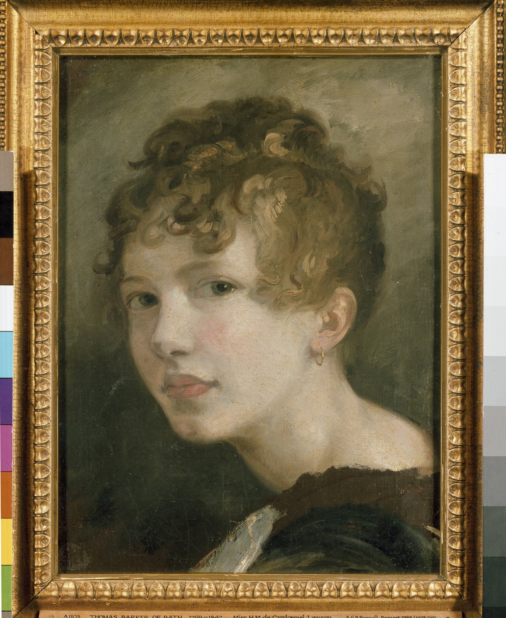 Portrett av frøken H.M. av Cardonnel Lawson, 1800-tallet av Thomas Barker of Bath