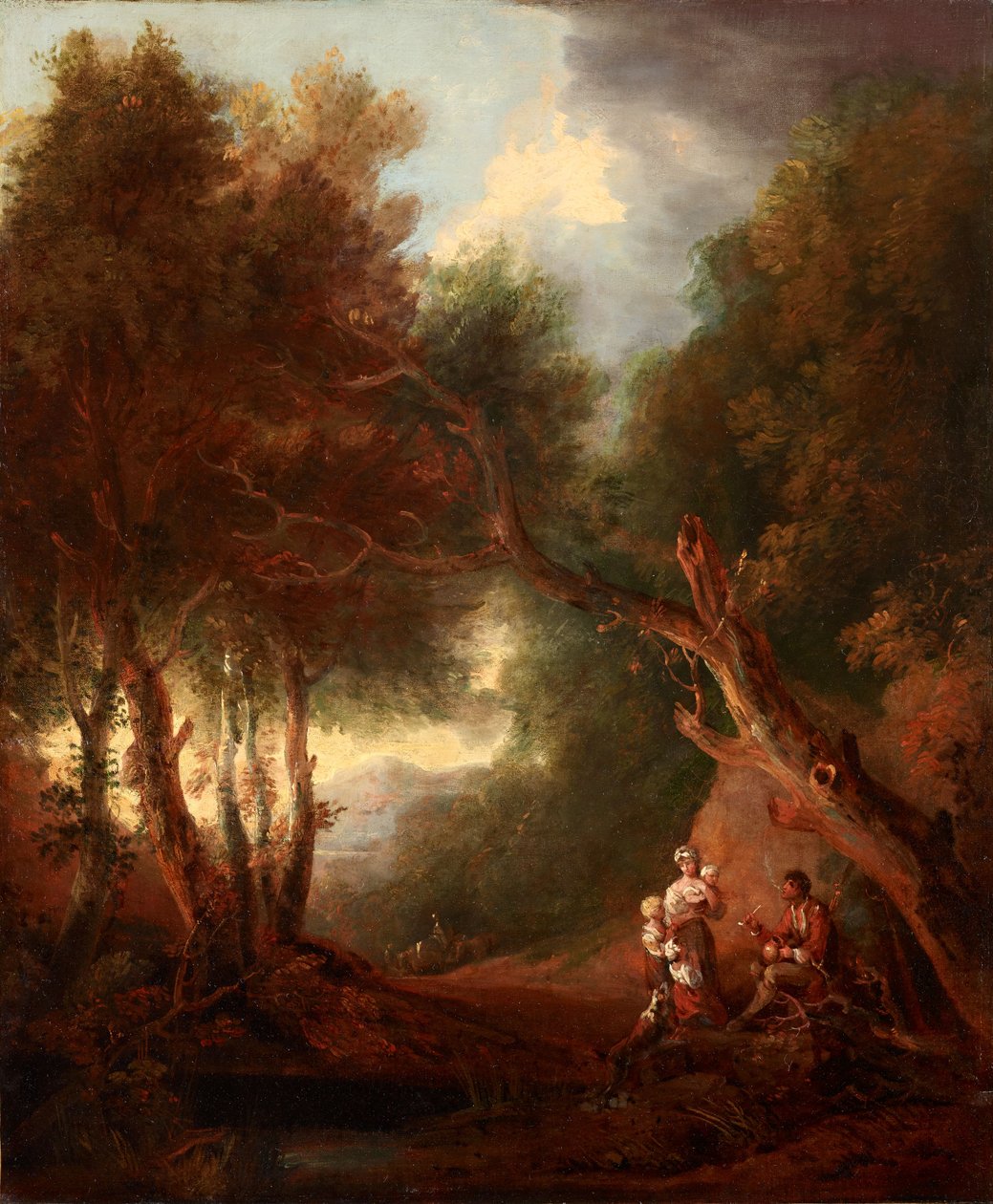 Skoglandskap, høstkveld (olje på lerret) av Thomas Barker of Bath