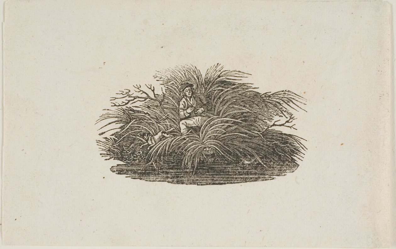 Halestykke: Man in Bush av Thomas Bewick