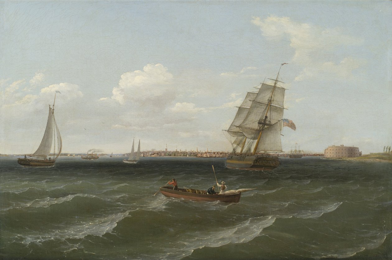 New York havn, 1813 av Thomas Birch