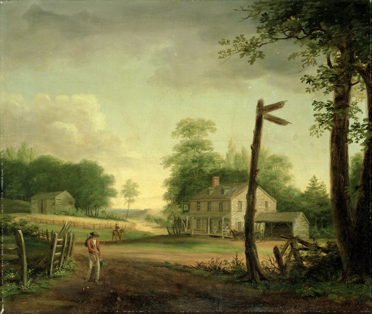 Wayside Inn på vei til Philadelphia av Thomas Birch