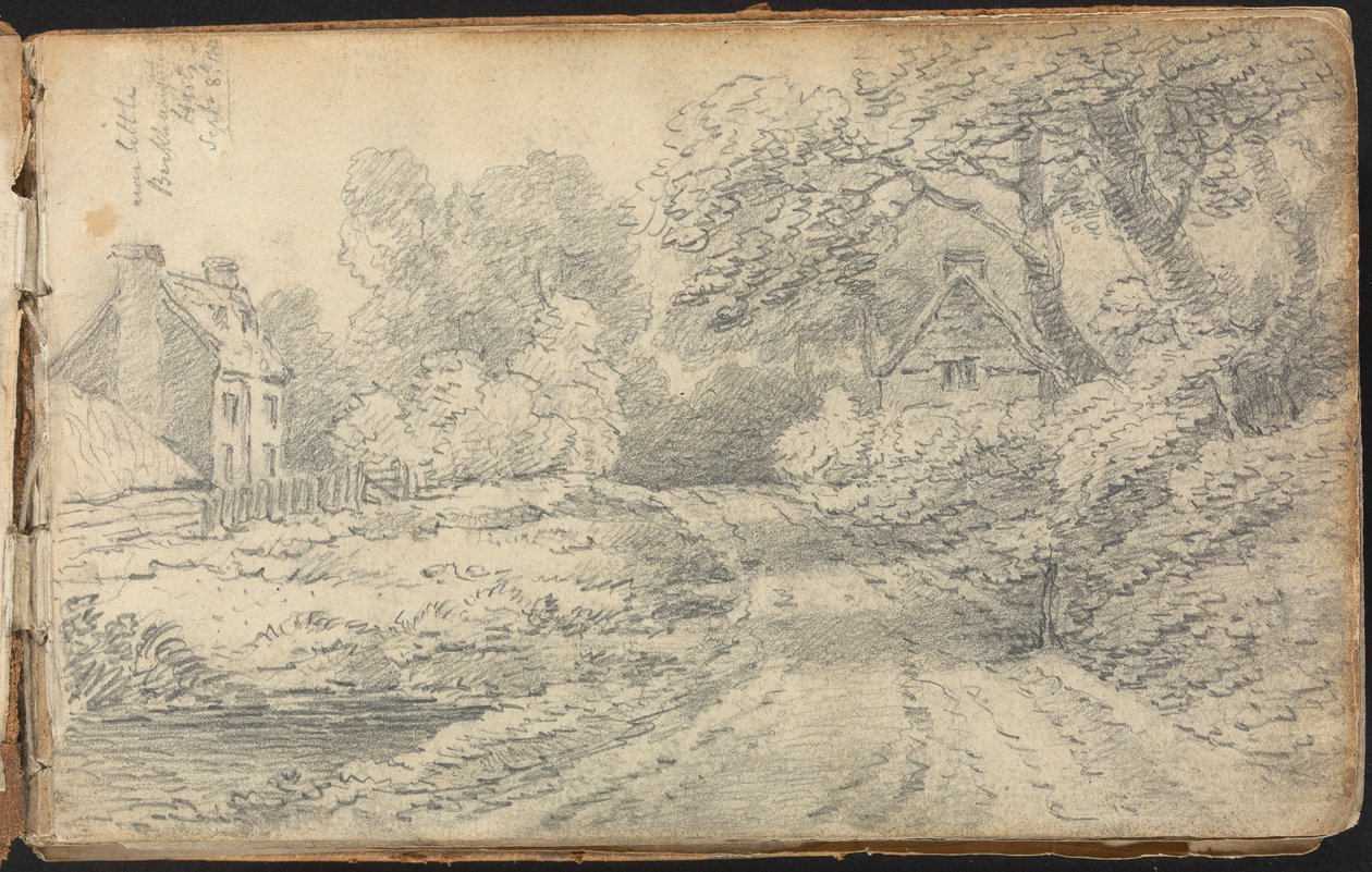 Album of Landscape and Figure Studies: A Road near Berkhampstead, Hertfordshire. 8. september 1811 av Thomas Bradshaw