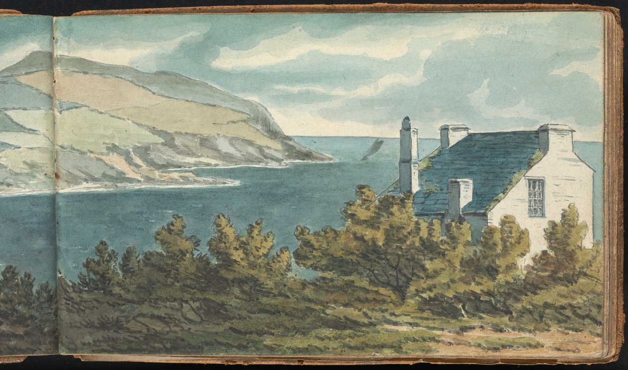 Album med landskaps- og figurstudier: Rocky Coastal Scene av Thomas Bradshaw