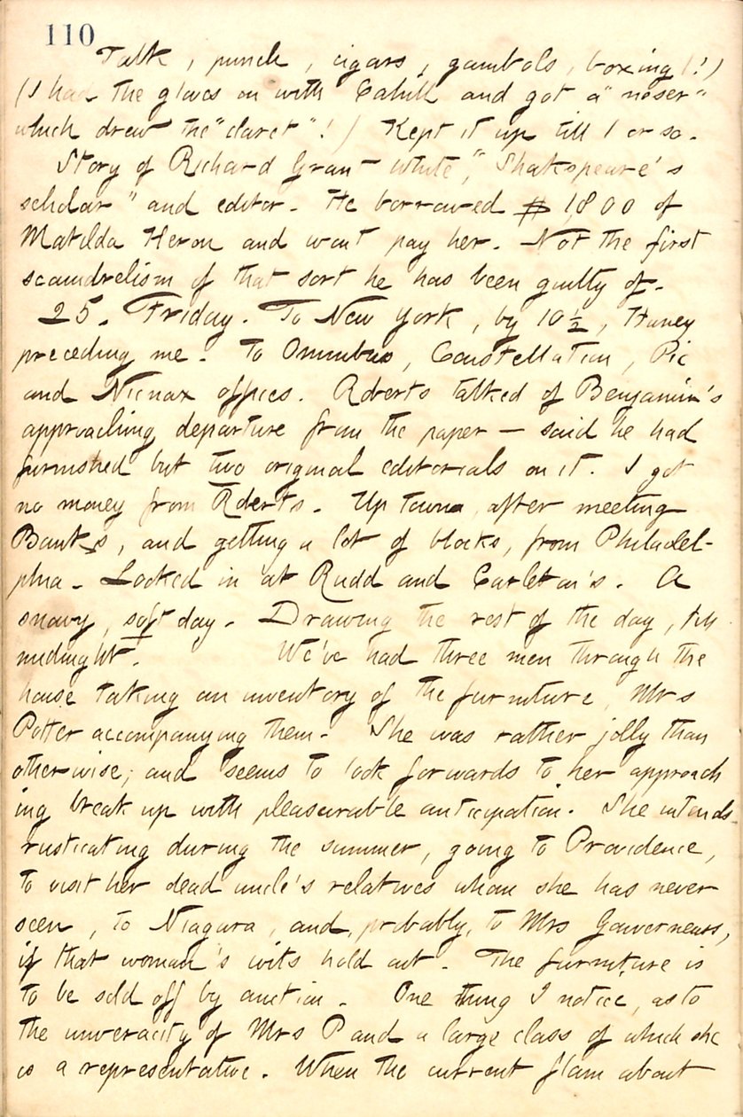 Thomas Butler Gunn Diaries- bind 10, side 123, 24.-25. Februar 1859 av Thomas Butler Gunn