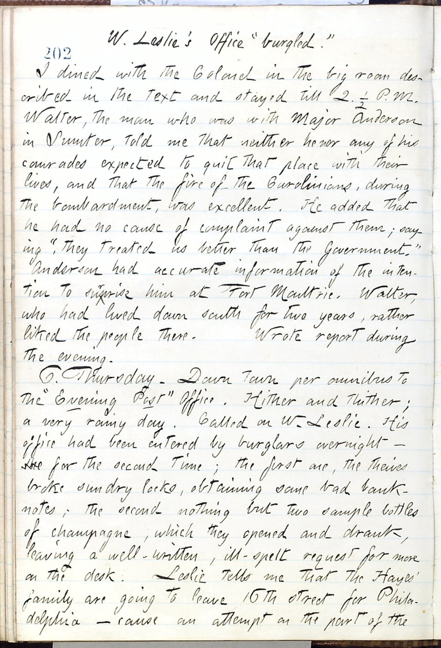 Thomas Butler Gunn Diaries- bind 16, side 224, 5. juni 1861 av Thomas Butler Gunn
