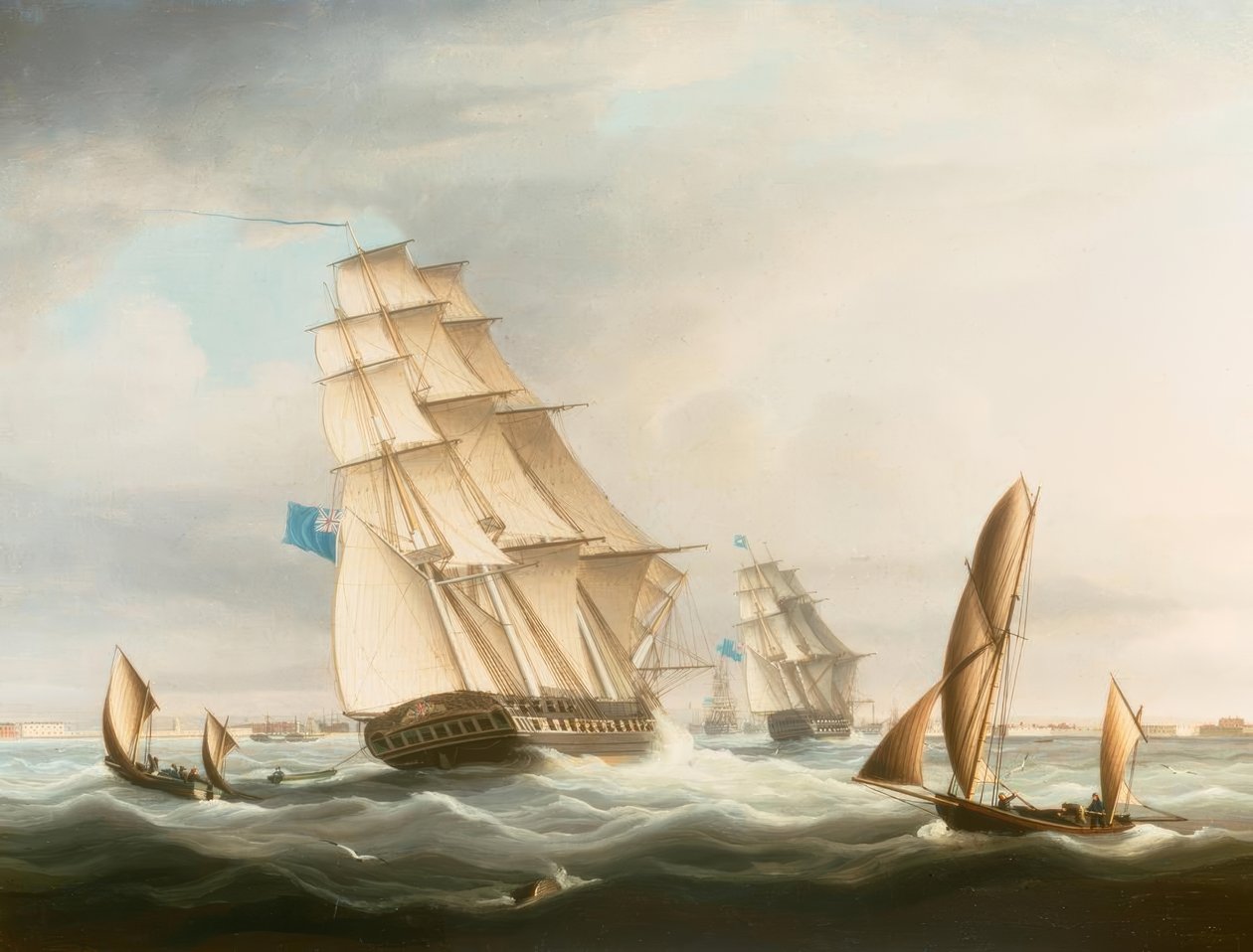 Squadron of the Blue utenfor Portsmouth av Thomas Buttersworth