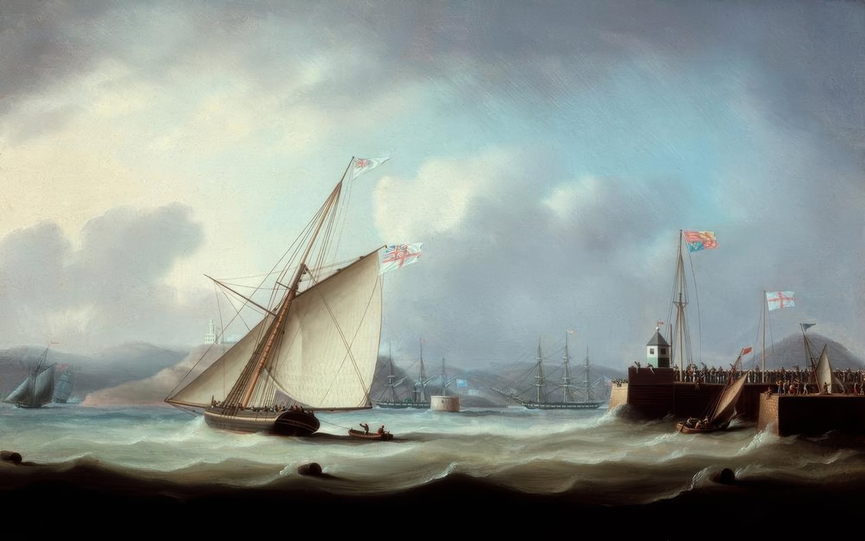 Ankomsten til George IV. ved Leith havn av Thomas Buttersworth