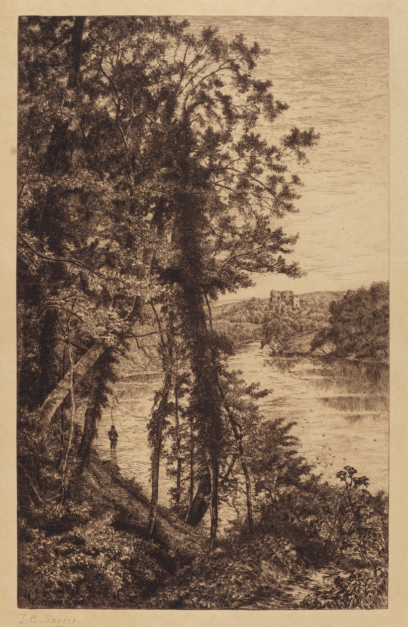 Uten tittel (Landskap med fisker) av Thomas C. Farrer