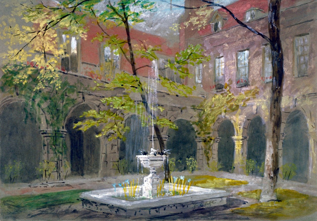 Utsikt over Little Cloister i Westminster Abbey, London, c1858. av Thomas Cafe