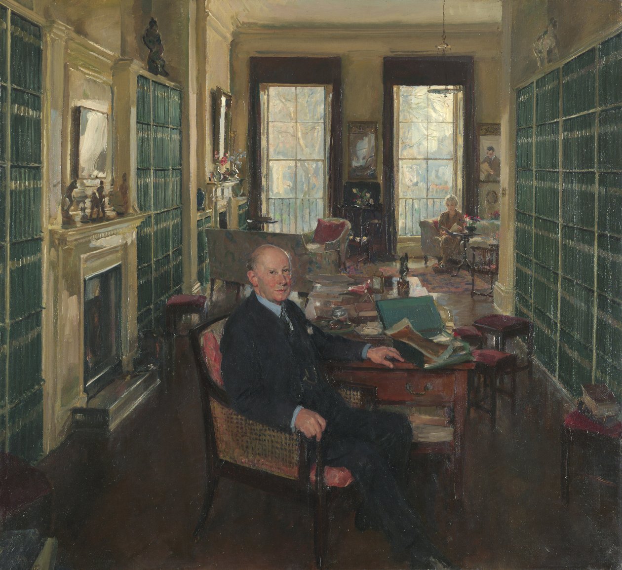 Sir Robert Witt i biblioteket hans på Portman Square 32 av Thomas Cantrell Dugdale
