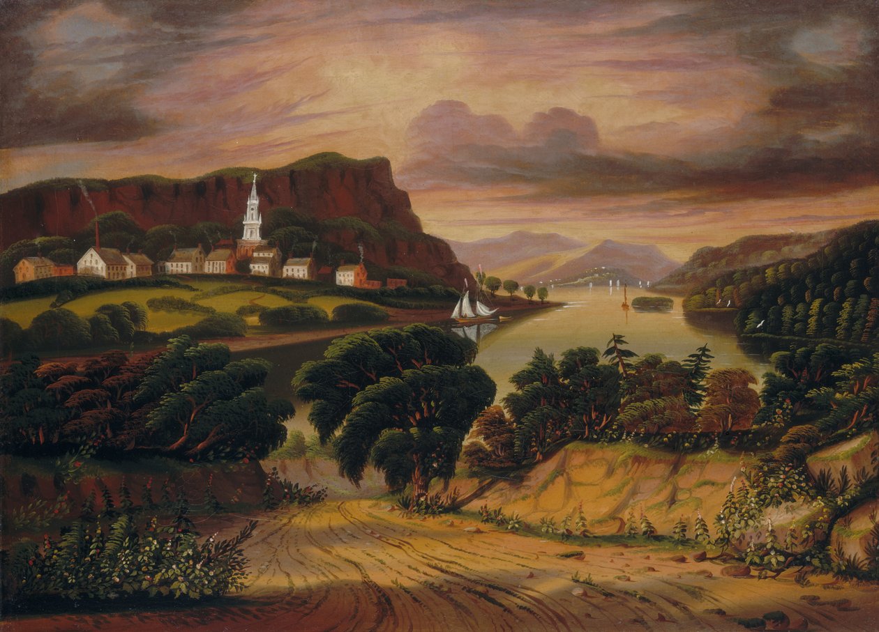 Lake George og landsbyen Caldwell av Thomas Chambers