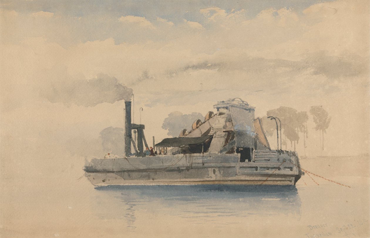Dredger på Twickenham, 22. september 1874 av Thomas Charles Leeson Rowbotham