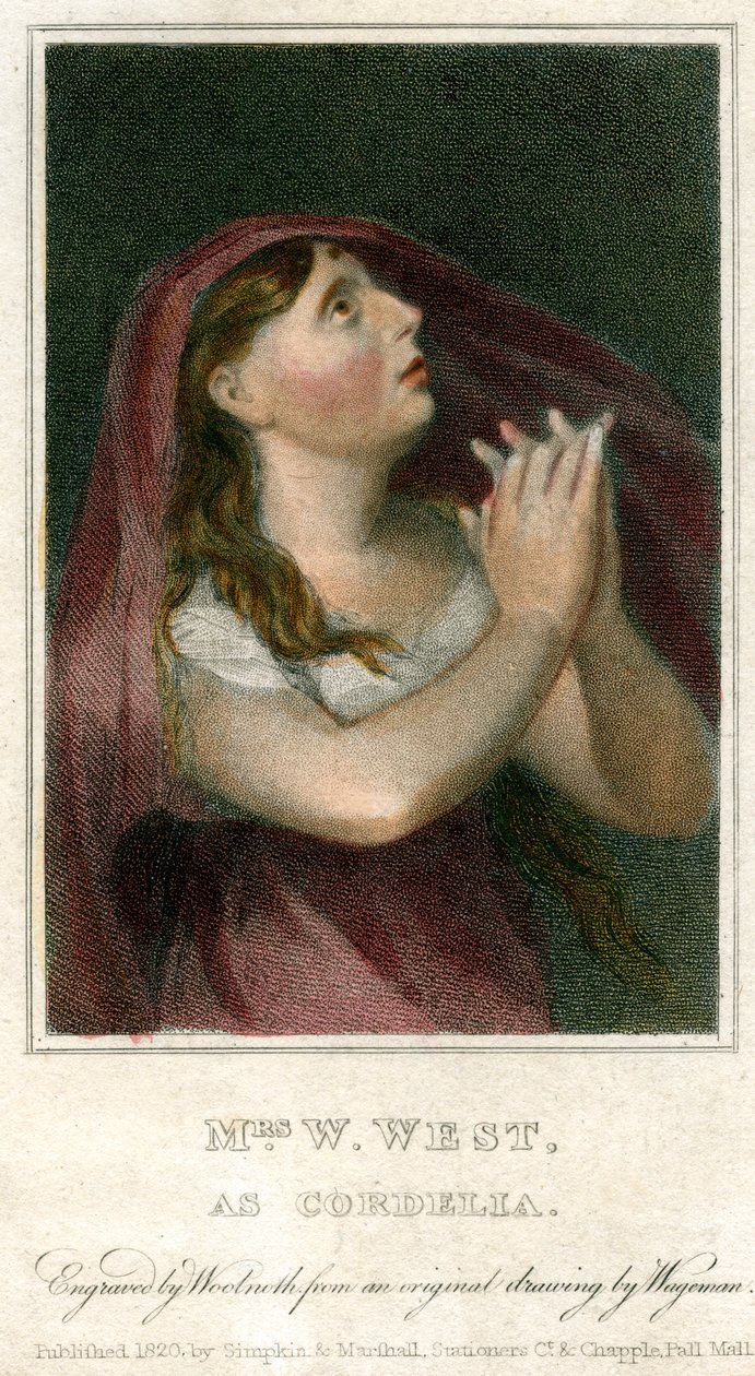 Fru W West som Cordelia, 1820. av Thomas Charles Wageman