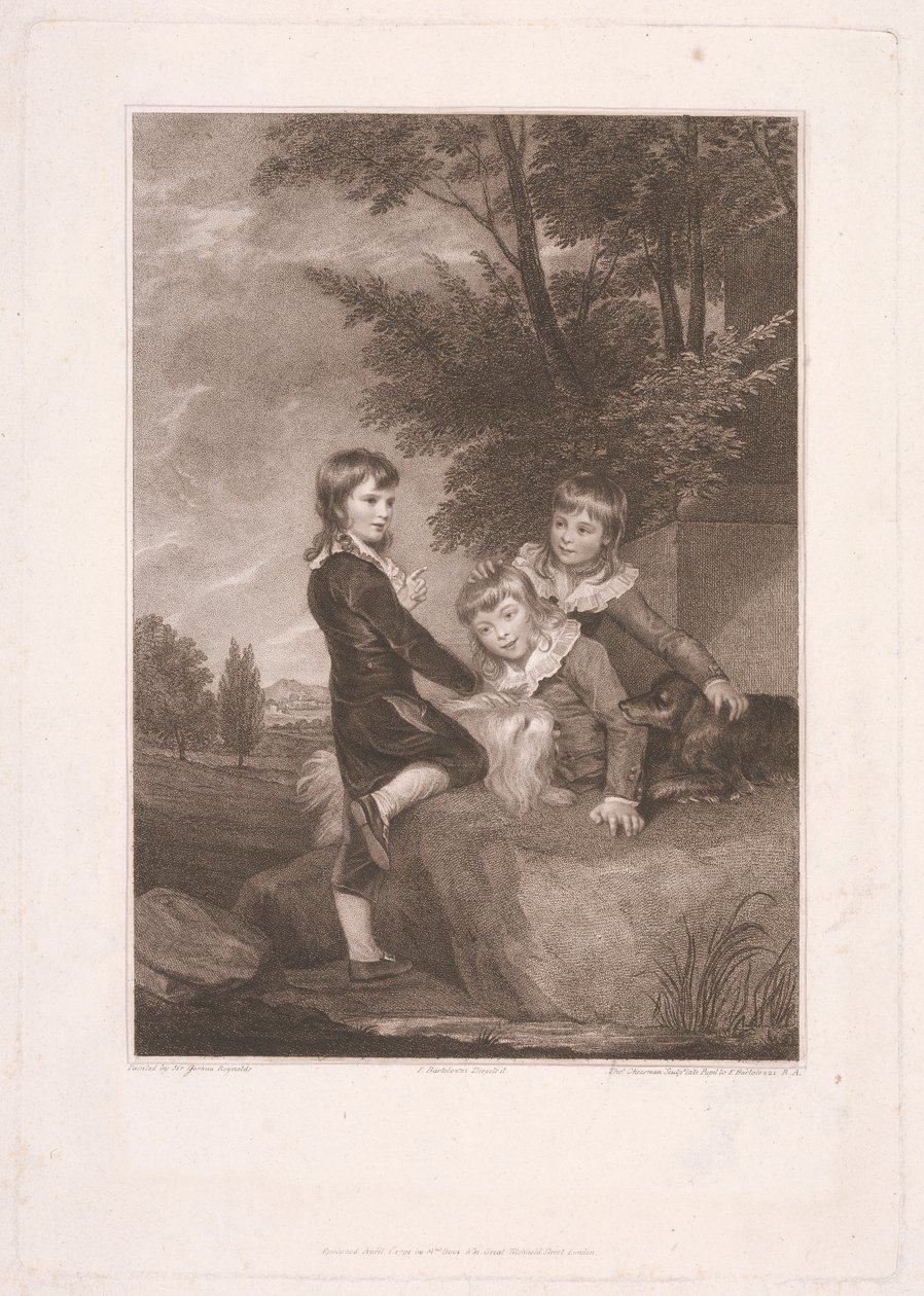 Thomas Philip tredje Lord Grantham, etterpå Earl De Grey, med brødrene hans, Frederick John og Philip av Thomas Cheesman