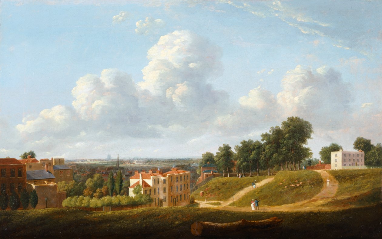 Utsikt over Crooms Hill med utsikt over Hyde Vale, etter 1824 (olje på lerret) av Thomas Christopher Hofland