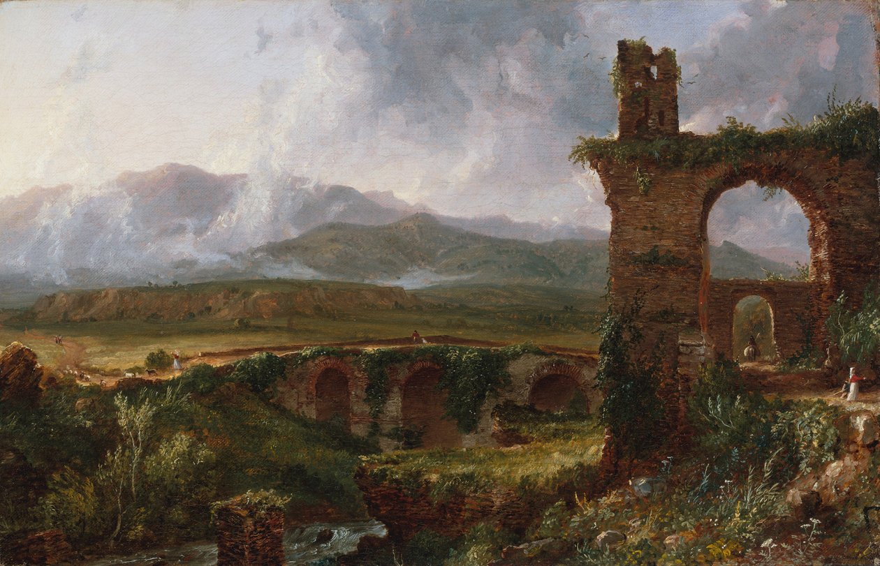 En utsikt nær Tivoli (morgen) av Thomas Cole