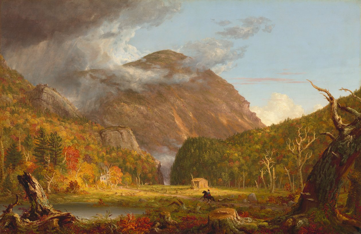 En utsikt over fjellpasset kalt Notch of the White Mountains (Crawford Notch) av Thomas Cole