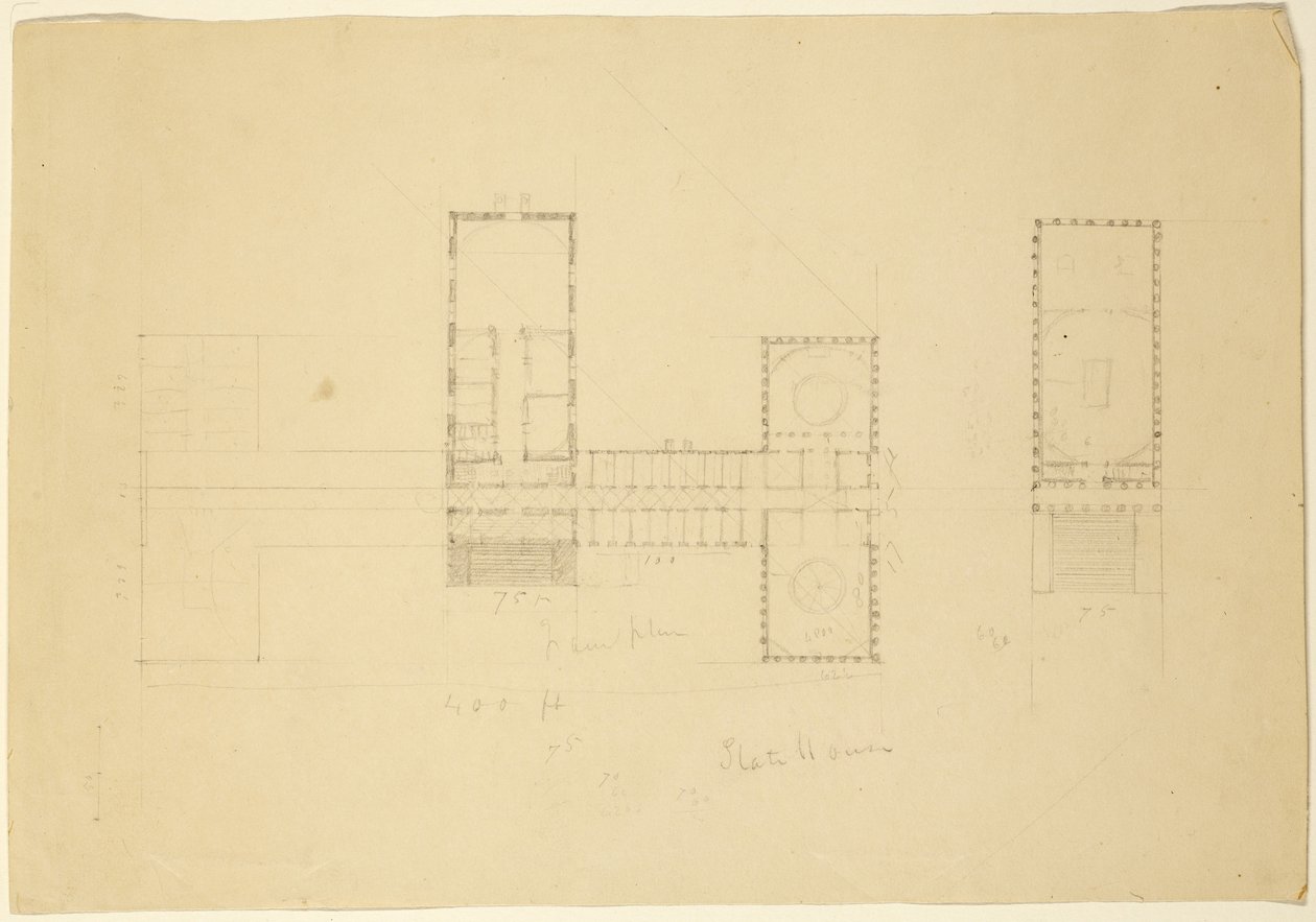 Grand Plan of Ohio State House, ca. 1838 av Thomas Cole