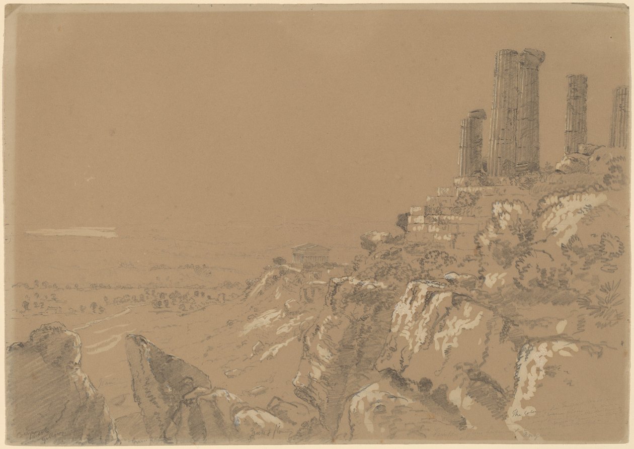 Templene Juno, Lucina og Concordia - Agrigento, Sicilia av Thomas Cole
