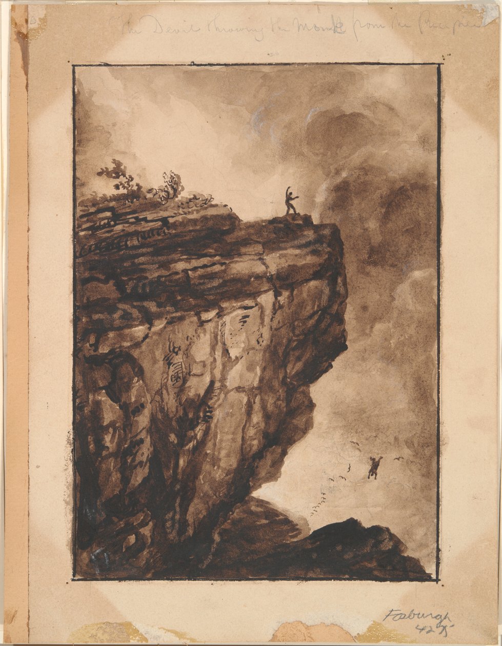 Djevelen som kaster munken fra stupet av Thomas Cole