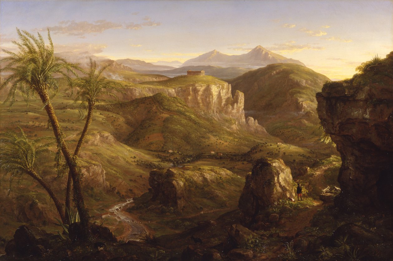 The Vale and Temple of Segesta, Sicilia, 1844 av Thomas Cole
