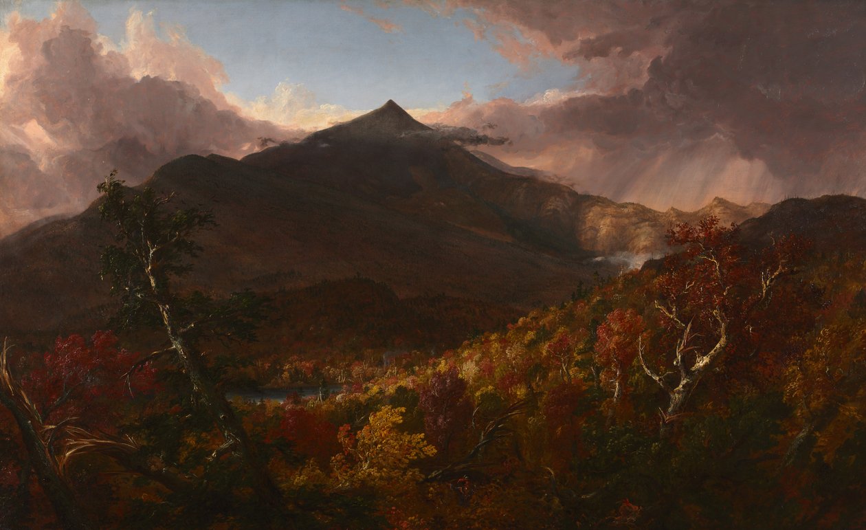 Utsikt over Schroon Mountain, Essex County, New York, etter en storm av Thomas Cole