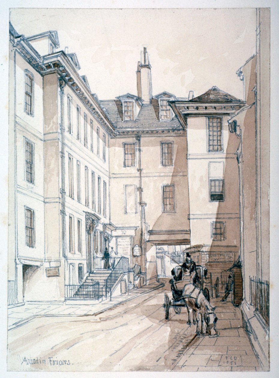 Austin Friars Street, City of London, 1851. av Thomas Colman Dibdin