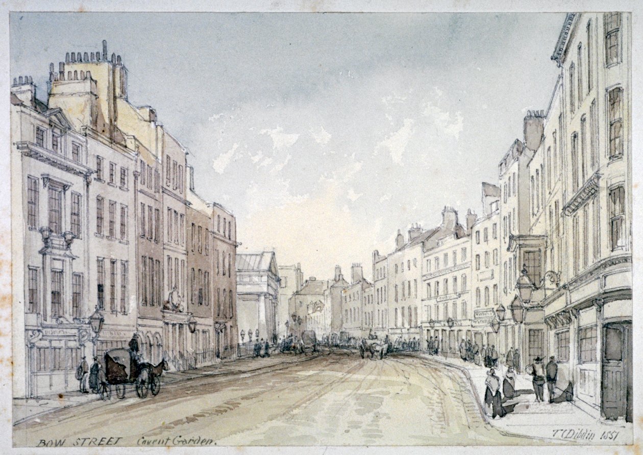 Bow Street, Westminster, London, 1851 av Thomas Colman Dibdin