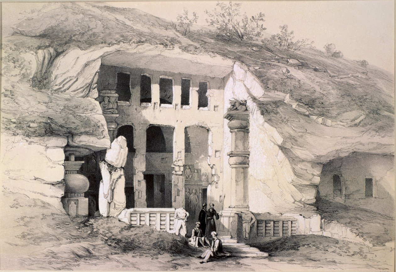 Kannari, Eksteriør av Great Chaitya Cave, 1845 av Thomas Colman Dibdin