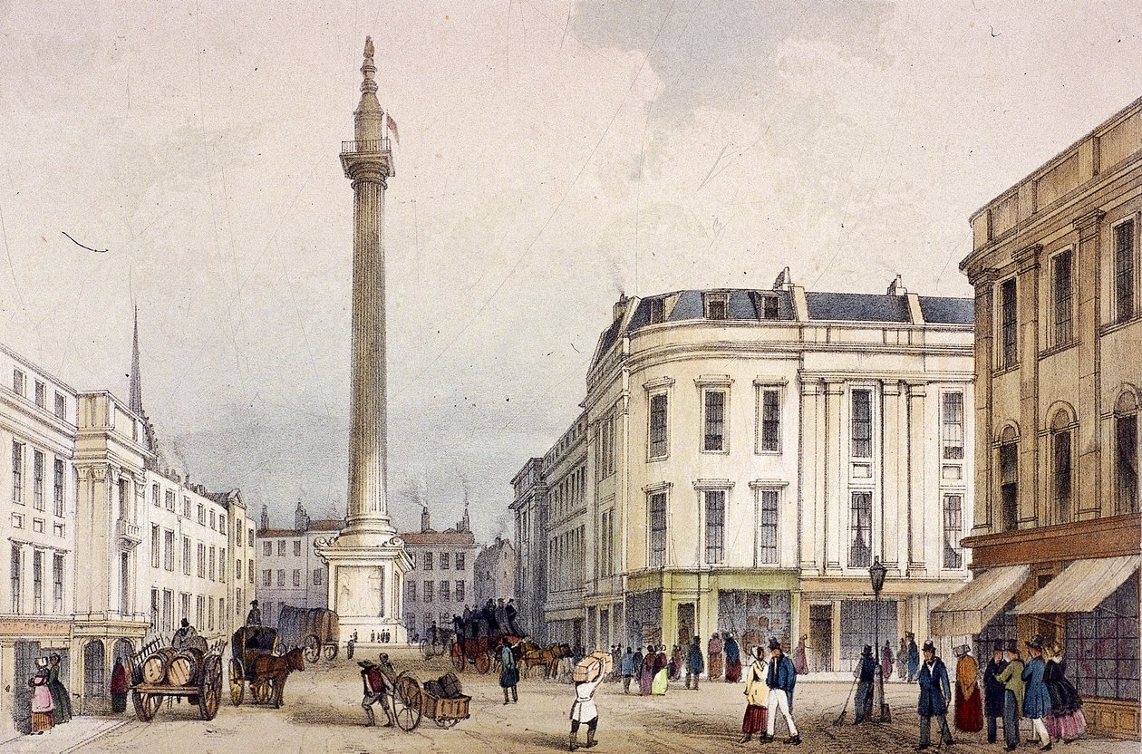 Monument, London, c1855 av Thomas Colman Dibdin