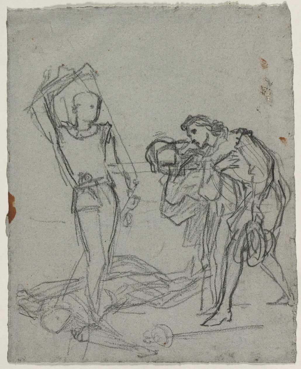 Duell etter Masked Ball recto, ca. 1857. av Thomas Couture