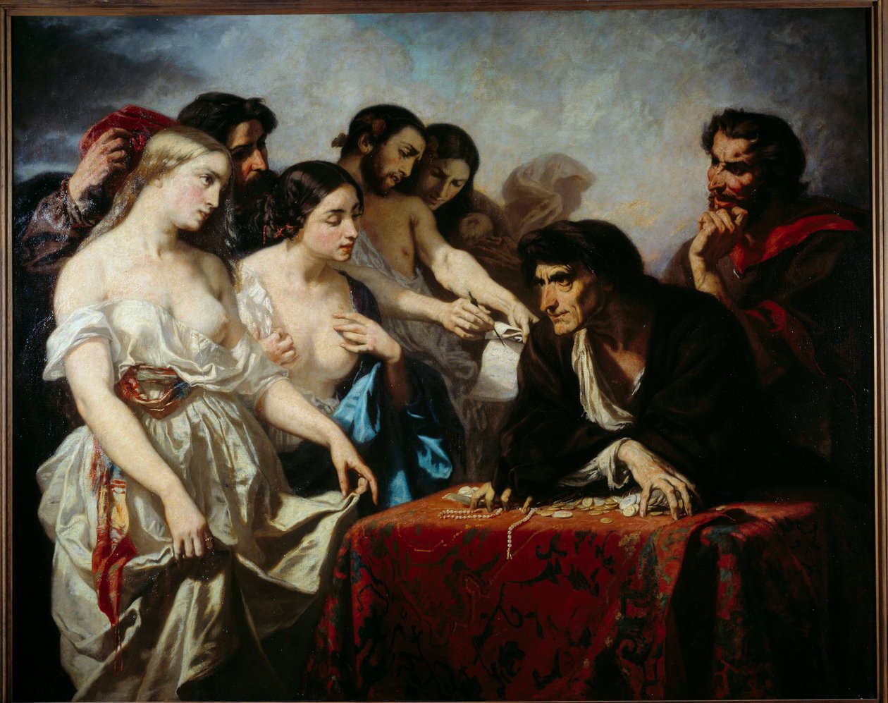 Kjærlighet til gull. Maleri av Thomas Couture (1815-1879) av Thomas Couture
