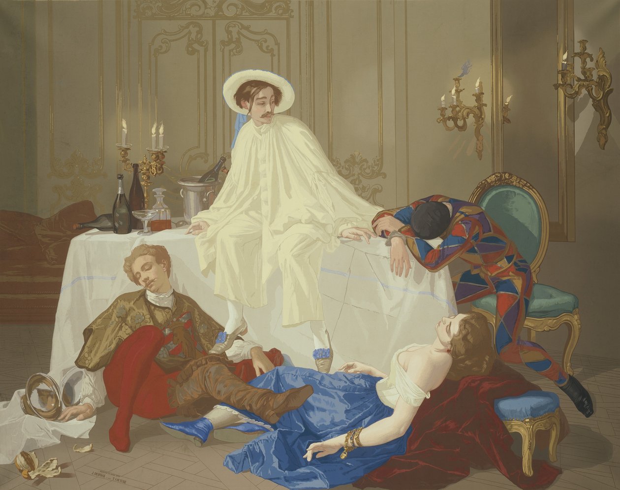 Nattverden etter maskeballet, ca. 1855 av Thomas Couture