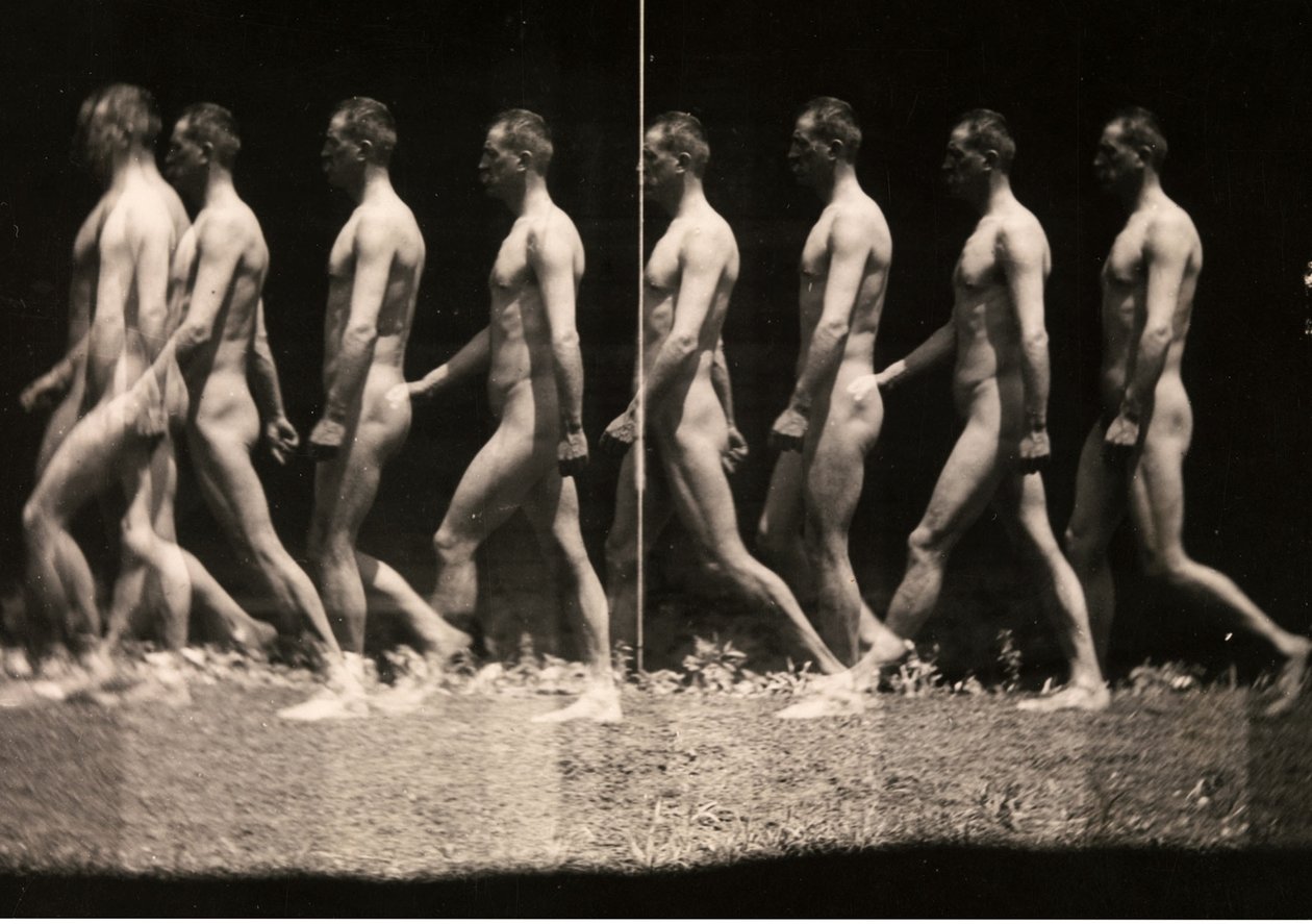 Mann gående stroboskopisk fotografi av Thomas Cowperthwait Eakins