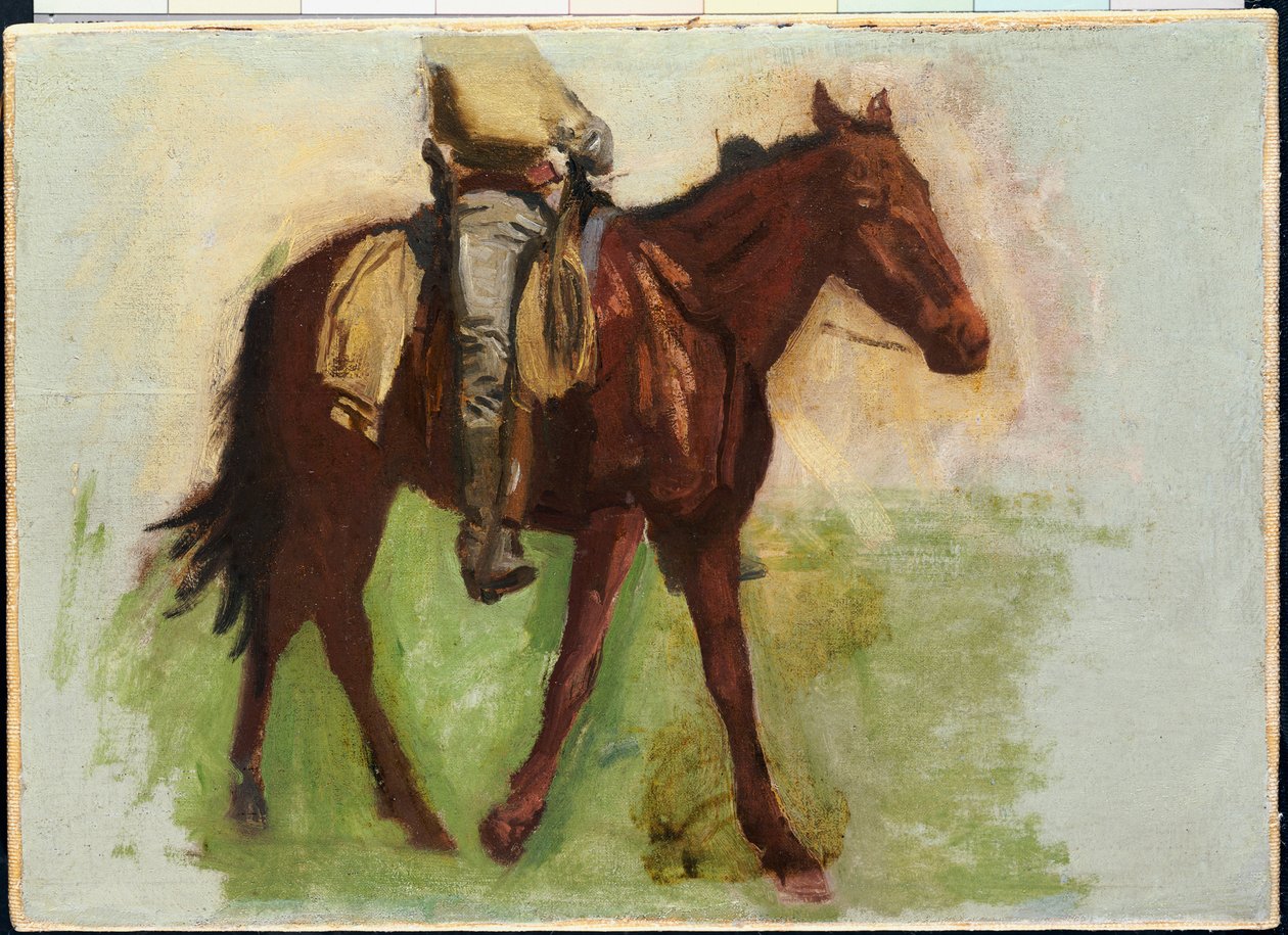 Skisse for "Cowboys in the Badlands" av Thomas Cowperthwait Eakins
