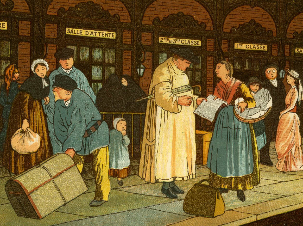 Togplattform på stasjonen i Nord-Frankrike av Thomas Crane