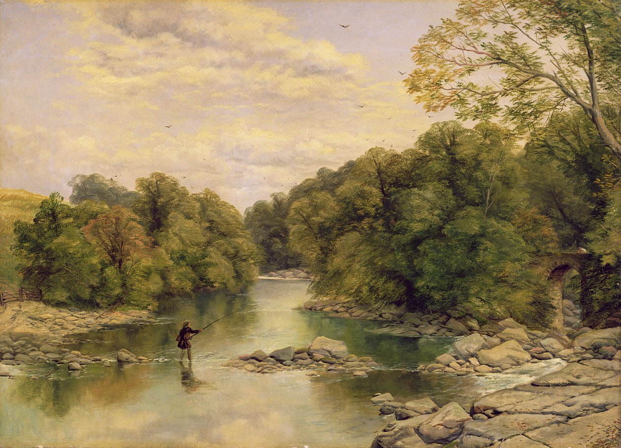 The River Tees at Rokeby, Yorkshire, ca. 1860 (olje på lerret) av Thomas Creswick