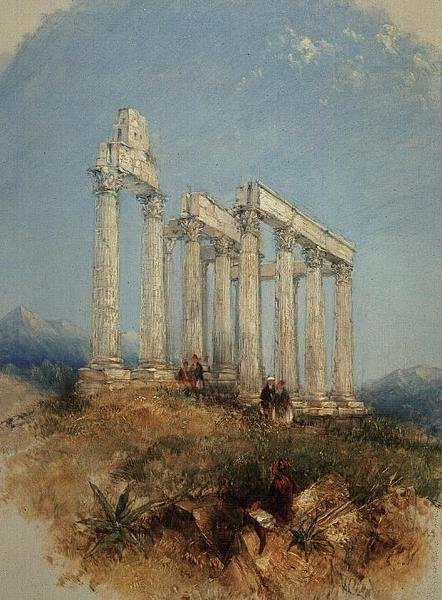 Templet til Jupiter Olympius, Athen av Thomas Creswick