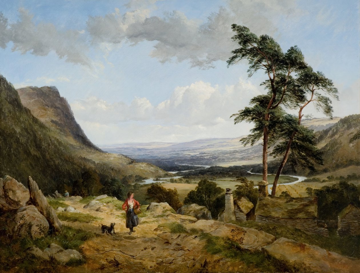 The Valley of Llangollen, Nord-Wales, 1856. av Thomas Creswick