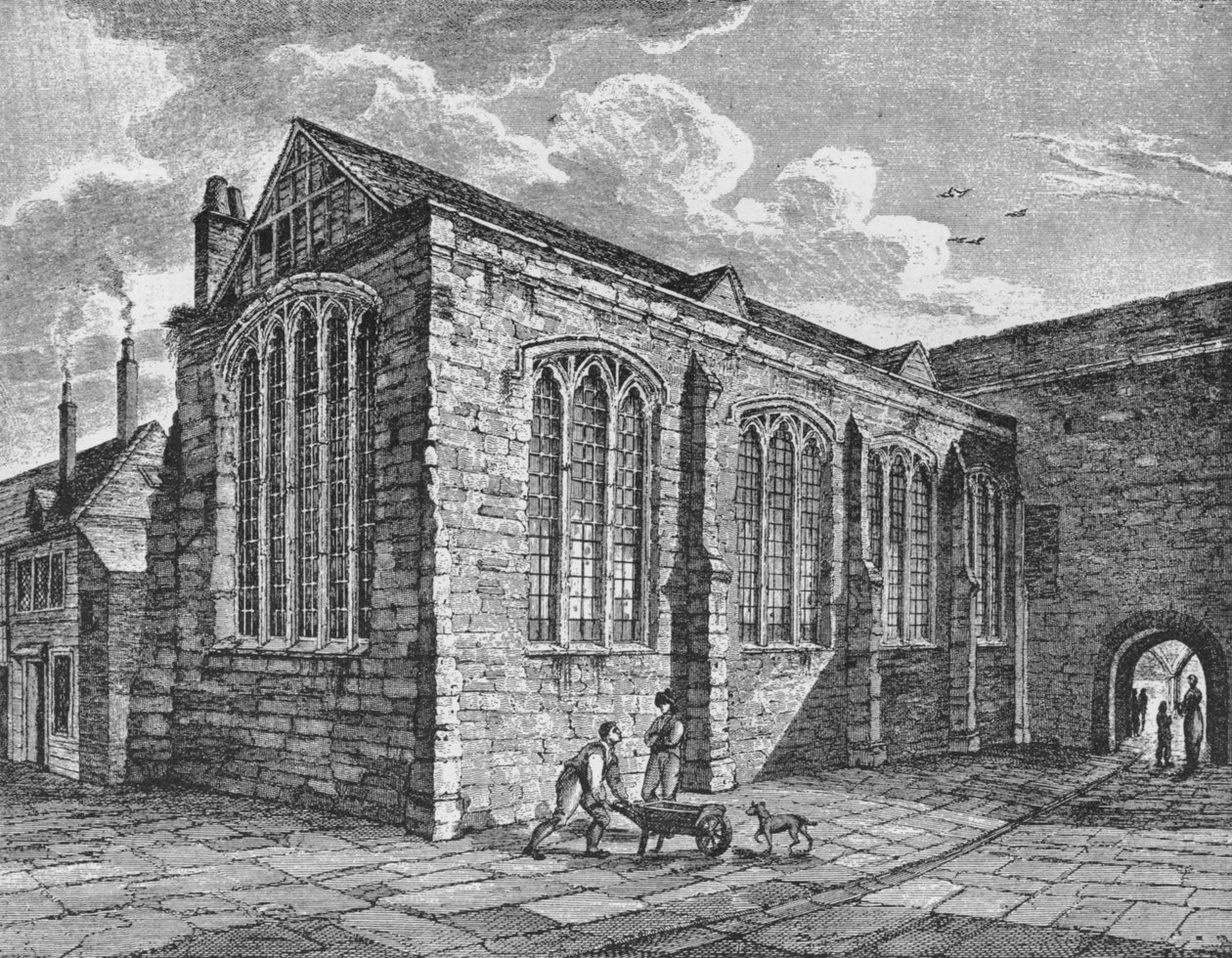 Nord-østutsikt over Chapel of the Holy Trinity, Leadenhall, City of London, c1825 1906 av Thomas Dale